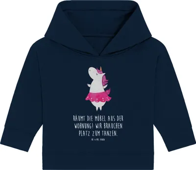 Produktbild von Mr. & Mrs. Panda Organic Baby Hoodie Einhorn Ballerina 24. - 36. Monat - French Navy - Geschenk, Kapuzenshirt, Wohnung, Unicorn, Kapuzensweatshirt, Einhörner, Geburtstag
