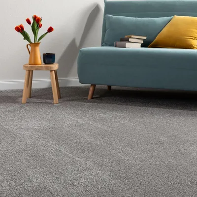 Produktbild von Steffensmeier Teppichboden Catania Meterware  | Auslegware für Kinderzimmer Wohnzimmer Schlafzimmer | Grau, Größe: 300x500 cm