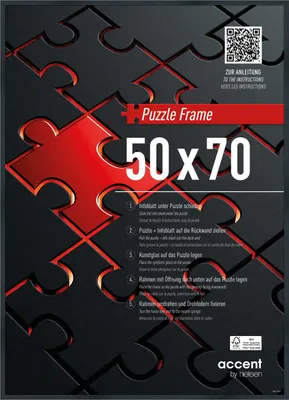 Zdjęcie produktu dla accent by nielsen aluminiowa ramka do puzzli, 50x70 cm, struktura czarny mat
