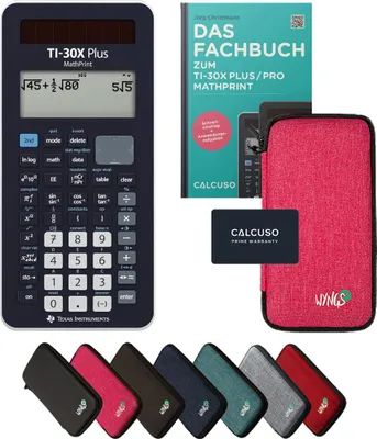 Produktbild von TI-30X Plus MathPrint inkl. Schutztasche Pink & Fachbuch (132 Seiten, DIN A5) – Wissenschaftlicher Rechner – Smart Set