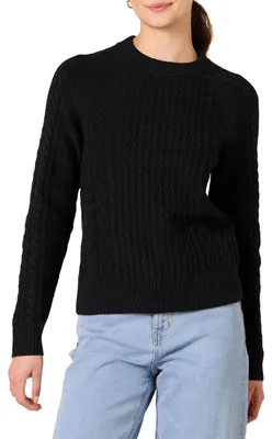Productafbeelding van A. Essentials damespullover met kabelpatroon, zwart, maat L