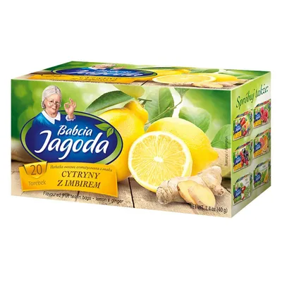 Obrázok produktu pre Ovocný čaj Babcia Jagoda Citrón so zázvorom, 20 vrecúšok