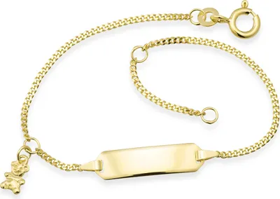 Produktbild von MATERIA by Matthias Wagner Mädchen Baby Armband mit Gravur und Bärchen Anhänger 333 Gold 12-14cm  Germany GA-9