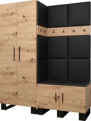 Produktbild von Garderobe ARTIN Set 2 mit gepolsterten Paneelen Industrial Design