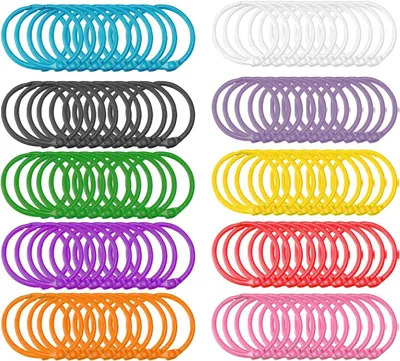 Produktbild von Metallbügelringe 30 mm, 100 Stück, mehrfarbig, für Scrapbooking