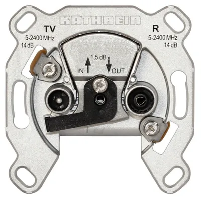 Produktbild von KATH Antennendose Durchgang 2fach ESD 52 2x47-2400MHz AD:15dB DD:1,9dB