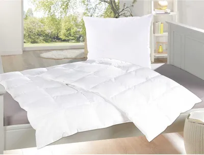 Obrázek produktu pro Ložní souprava 135x200cm / 40x80cm, speciální potah odolný proti roztočům, peřina z mikrovlákna / polštář s pocitem peří, pratelná na 60 stupňů, pro alergiky na domácí prach