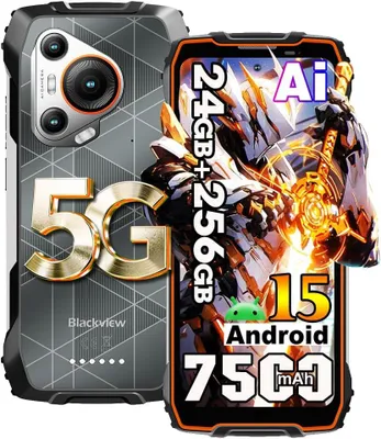 Obrázek produktu pro Blackview BL7000 orange Outdoor Smartphone Rugged - 6,78" FHD+ displej, 7500 mAh baterie, 120 Hz, 5G, 50 MP kamera, Android 15, NFC, 8+256GB, Dual SIM, IP68/IP69K