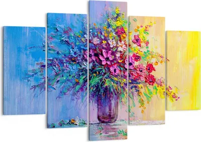 Produktbild von Bild auf Leinwand - Leinwandbild - Blumen Vase - 150x100cm - Wand Bild - Wanddeko - Wandbilder - Leinwanddruck - Bilder - Kunstdruck - Wanddekoration - Leinwand bilder - Wandkunst - EA150x100-4117
