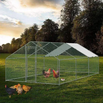 Obrázek produktu pro Bc-elec - RA-362 Venkovní kurník 3x6x2m, drátěné pletivo pro kuřata, drůbež, pozinkovaná ocelová konstrukce 25x0,65mm
