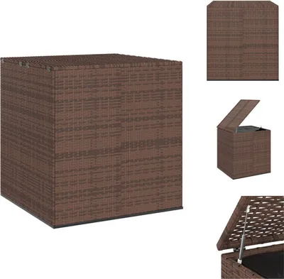 Produktbild von vidaXL Garten-Kissenbox PE Rattan 100x97,5x104 cm Braun -  Gartenboxen