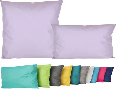 Produktbild von 2er Set Outdoor Lounge Kissen Set 45x45cm + 30x50cm Dekokissen Inkl. Füllung Wasserfest Sitzkissen Garten Lotus Effekt, Farbe:Flieder