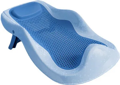 Produktbild von Baby-Badewannenstütze, rutschfest, ergonomisch, faltbar, Liegehalterung für Kleinkinder, Blau