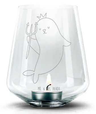 Produktbild von Mr. & Mrs. Panda Laterne Sternzeichen Wassermann - Transparent - Geschenk, Geburtstag Februar, Meer, Nix, Januar, Glas Teelichthalter, Windlicht, Meermann, kerzenhalter