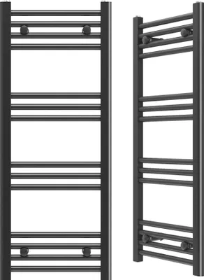 Obrázek produktu pro Granitan | Koupelnový radiátor Breno - 40x100 cm - černý - moderní design - ohřívač ručníků