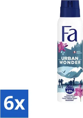 Produktbild von Fa - Deodorant Spray - Urban Wonder - Erdbeere - 48 Stunden Schutz - 150 ml - Vorteilspack - 6 Stücke