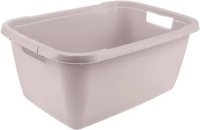 Image de Panier à linge Famanu de 52 litres - Panier en plastique gris pour le linge