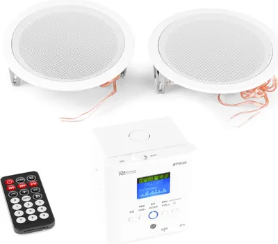 Produktbild von Power Dynamics BTW30SET Deckenlautsprecher 2er Set, 30W RMS, Bluetooth, FM-Radio, USB, Wandeinbau, Weiß