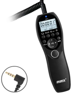 Produktbild von ayex AX-3 Timer-Fernauslöser Intervallauslöser mit LCD kompatibel mit Nikon DC3 Bulb Timer Delay Serienaufnahme abnehmbares Kabel Langzeitbelichtung Timelapse