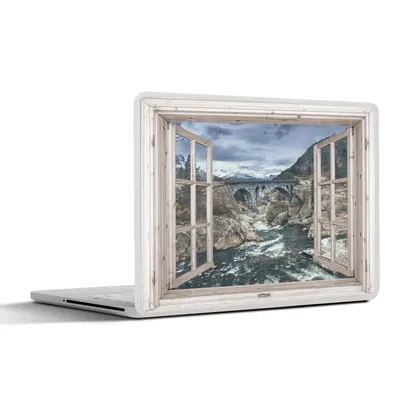 Produktbild von MuchoWow® Laptop Aufkleber Sticker Cover Aussicht - Brücke - Wasser 31x22.5 cm - Laptop-Deko