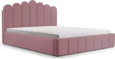 Produktbild von MOEBLO Polsterbett Bett 03 – Doppelbett mit Kopfstütze, Rahmenbettgestell, Bettkasten, Lattenrost und gepolstertem Kopfteil, Double - 180x200 - Misty Rose (TRINITY 23)