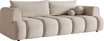 Image de Selsey Dandelino - Canapé 3 places avec fonction sommeil, coffre de lit, housse en velours hydrofuge, taupe