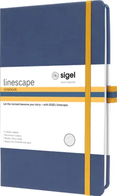 Zdjęcie produktu dla SIGEL LS105 Notatnik Linescape ok. A5 176 str. twarda oprawa w linie 80 g/m² niebieski