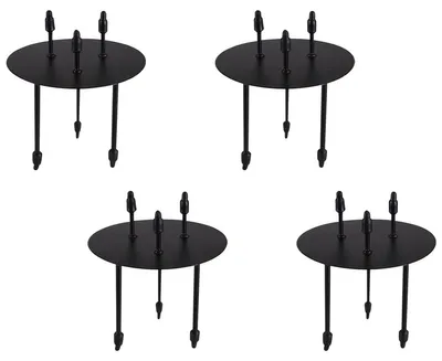 Produktbild von Metall Kerzen-Stecker 4er Set schwarz Stumpenkerzen Kerzen-Halter