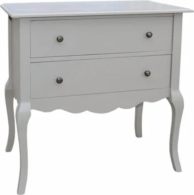 Produktbild von Casa Padrino Barock Kommode mit 2 Schubladen Grau 80 cm - Barock Möbel
