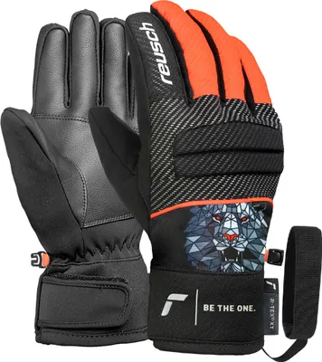 Produktbild von Reusch Fingerhandschuhe Warrior R-TEX® XT Junior mit wasserdichter, atmungsaktiver Funktion 7588 blck/silver/fluo red 5