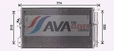 Produktbild von AVA COOLING SYSTEMS KA5301D Kondensator Klimaanlage Klimakondensator für HYUNDAI Tucson (TL, TLE) +Trockner