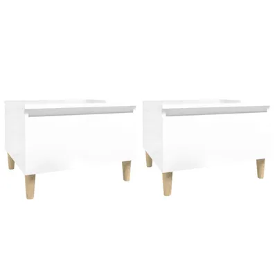 Zdjęcie produktu dla vidaXL Stoliki boczne 2 szt. Biały wysoki połysk 50x46x35 cm Materiał drewnopochodny