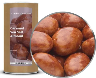 Produktbild von CrackersCompany Karamell-Meersalz-Mandeln (Caramel Sea Salt Almond), Membrandose groß 900 g