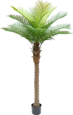 Image de Arbre de cocotiers artificiel, design réaliste, structure durable, couleur verte