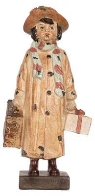 Produktbild von Clayre & Eef Dekorationsfigur Kind 14x9x27 cm Braun Kunststoff