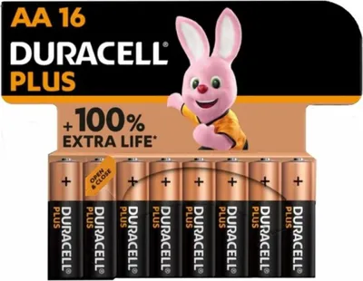 Imagen del producto de Duracell MN1500 Plus, pila tipo Mignon, 1,5V, paquete de 16 unidades