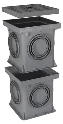 Produktbild von Marley Einlaufschacht 200x200mm + Schacht ohne Boden + Schachtdeckel Hofablauf begehbar
