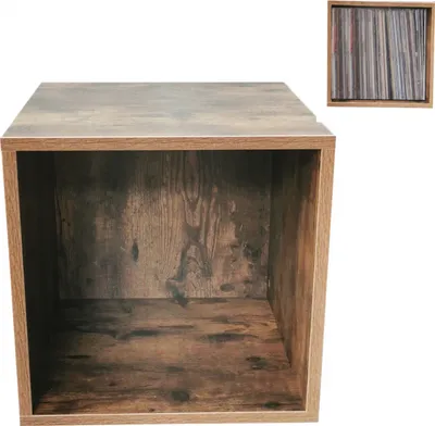 Produktbild von VVD LP-Schallplattenschrank Würfel - Schallplatten LP-Schallplattenschrank Regal - Nussbaum braun