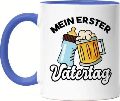 Produktbild von Mein erster Vatertag Tasse Blau 1. Vatertag Herrentag Lustig Spruch Geschenk Papa Kaffeetasse