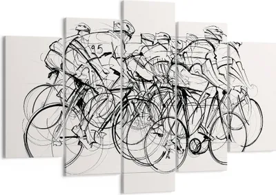 Produktbild von Bild auf Leinwand - Leinwandbild - Fahrrad Rennen Rad - 150x100cm - Wand Bild - Wanddeko - Leinwanddruck - Bilder - Kunstdruck - Wanddekoration - Leinwand bilder - Wandkunst - EA150x100-4122