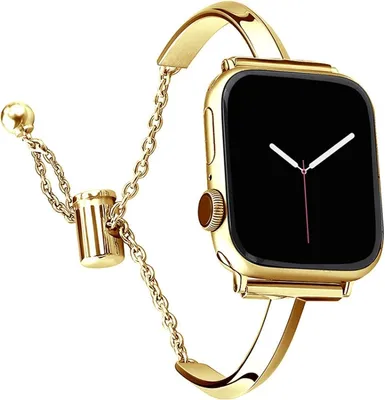 Produktbild von FFO2World dünnes Metallarmband für Apple Watch 38–42 mm (Serie 1–11, SE) – Elegantes Schmuckarmband mit Kettenverschluss, Gold