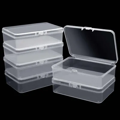 Kunststoff-Aufbewahrungsboxen, 6 Stück, transparent, 9,5x6,5x2,6 cm