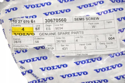 Immagine prodotto di VOLVO S90 V90 II Bullone carrello motore, nuovo, originale da rivenditore autorizzato