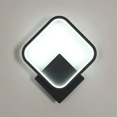 Image de Applique murale LED Osairous, intérieur, 17W, 1912 lumens, couleur noire, 6500K
