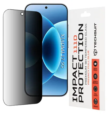 Zdjęcie produktu dla Techsuit 111D Privacy Szkło na ekran ochroną prywatności Xiaomi 17 - czarne