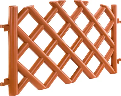 Produktbild von Gartenzaun Jägerzaun Kunststoff Zierzaun Einzäunung L 350 cm Hoch 45 cm terracotta braun Gartenpalisade Beetumrandung