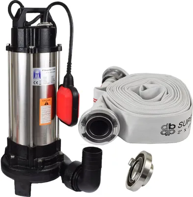 Produktbild von Agora-Tec® Bau-, Abwasser- und Schmutzwasserpumpe C 1300W (mit Schneidwerk) mit 10 Meter C-Schlauch und STORZ Kupplung