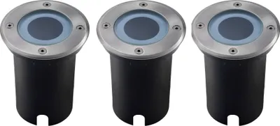 Produktbild von Ledvion 3er Set LED Bodenstrahler Außen IP67 3W 230V GU10 rund