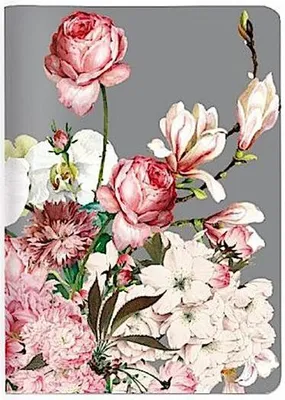 Produktbild von A6 Heft kariert rose Bouquet Design 64 Seiten abgerundete Ecken