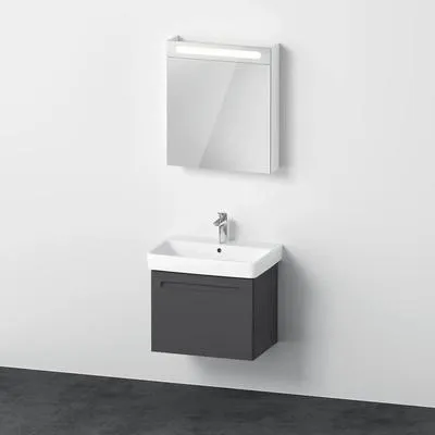 Produktbild von DURAVIT Badmöbel-Set No.1 BxHxT 65 x 200 x 45 cm Frontfarbe graphit mit Waschtisch weiß und Waschtischunterschrank mit I